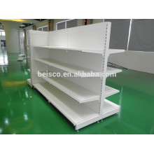Supermarket white shelving unit,metal shelves unit,gondola white shelving unit